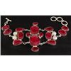 Image 2 : RUBY CORRUNDUM 65.15GRAMS FASHION SILVER BRACELET