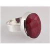 Image 2 : RUBY CORRUNDUM 21.40CTW BEZEL DESIGN SILVER RING