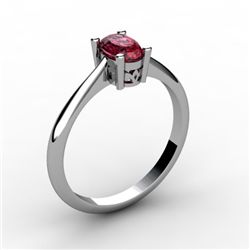 Garnet 0.55 ctw Ring 14kt White Gold