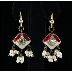 3.06GRAM INDIAN HANDMADE LAKH FASHION EARRING