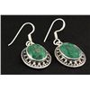 Image 2 : EMERALD BERYL 44.45CTW SILVER HOOK EARRING