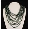 Image 1 : 1041.00CTW WARM GREEN 8ROW MOTHER OF PEARL NECKLACE
