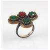 Image 1 : Natural Stone Cocktail Victorian Design Ring