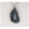 Image 2 : Organic Natural Gray Geode Agate Blig Slice Pendant