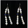 Image 1 : 24.00CTW 1.5in. WHITE&BLUE FRESHWATER PEARL HOOK EARRIN