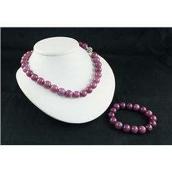 Handknotted Purple Berry Jade Necklace Set Jewelry