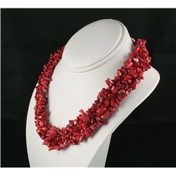 Woven Multi-Strand Natural Chip Beads Necklace