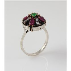 Natural Stone Statement Victorian Design Ring