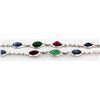 Image 2 : New Design Multi-color 29.24CT Bezel Silver Necklace 6.
