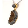 Image 2 : Geode Druzy Natural Stone Pendant Victorian Design