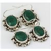 Image 2 : 39ctw Natural Emerald Silver Oval Earring