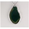 Organic Natural Green Agate Big Slice Pendant