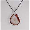 Organic Natural White Geode Agate Big Slice Pendant