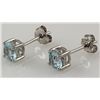Sky Blue Topaz Gem 1.20ctw Silver Stud Earring 0.71g