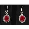 Image 1 : RUBY CORRUNDUM 28.85CTW SILVER HOOK EARRING