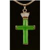 Image 1 : JADE CROSS 3.85GRAMS IN GOLD PLATED PENDANT