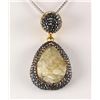 Image 2 : Raw Champagne Druzy Pendant Victorian Design