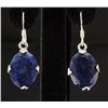 Image 1 : SAPPHIRE CORRUNDUM 29.73CTW SILVER HOOK EARRING