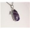 Natural Stone Amethyst Pear Pendant