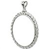 Image 1 : Sterling Silver Screw Top Rope Polished Coin Bezel - 38