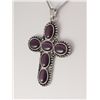 Image 1 : Cross Pendant Cab Cut Purple