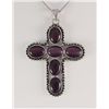 Image 2 : Cross Pendant Cab Cut Purple