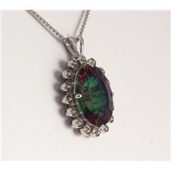 Natural Stone Mystic Topaz Pendant