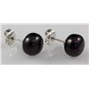 Image 1 : 15.50CTW BLACK RICE PEARL EARRING PHILIPPINES