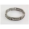 Image 1 : Men's Stainless Electroplated Bracelet 8 3/4" with Blac