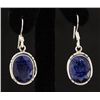 Image 1 : SAPPHIRE CORRUNDUM 25.63CTW SILVER HOOK EARRING