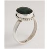 Image 1 : EMERALD BERYL 23.32CTW CUTE DESIGN SILVER RING