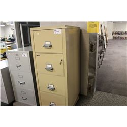 FIREKING BEIGE 4 DRAWER FIREPROOF VERTICAL FILE CABINET