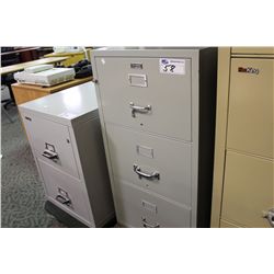 SHAW  WALKER GREY 3 DRAWER FIREPROOF VERTICAL FILE CABINET