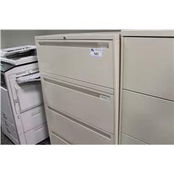 OFFICE SPECIALTY BEIGE 4 DRAWER LATERAL FILE CABINET