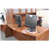 Image 2 : CHERRY BOW FRONT RH EXECUTIVE L-SHAPE DESK / HUTCH