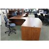 Image 3 : CHERRY BOW FRONT LH EXECUTIVE L-SHAPE DESK