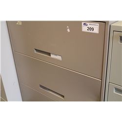 GLOBAL BEIGE 3 DRAWER LATERAL FILE CABINET