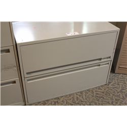 GREY 2 DRAWER LATERAL FILE CABINET