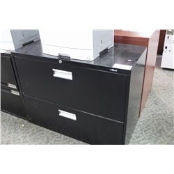 BLACK 2 DRAWER LATERAL FILE CABINET