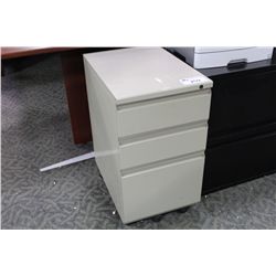 BEIGE 3 DRAWER MOBILE PEDESTAL