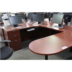 DARK CHERRY U-SHAPE EXECUTIVE DESK