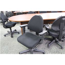 BLACK ADJUSTABLE ARM TASK CHAIR