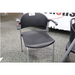 BLACK TEKNION PLASTIC STACKING CHAIR