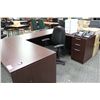 Image 2 : MAHOGANY U-SHAPE EXECUTIVE DESK