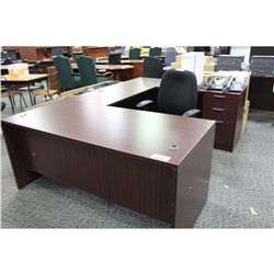 MAHOGANY U-SHAPE EXECUTIVE DESK