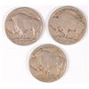 Image 2 : 1918-S & 1919 P,S BUFFALO NICKELS (3) VG