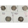 Image 1 : 5 SEATED HALF DIMES (39,40-O,53,53-O,57) AVG CIRC