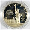 Image 1 : 1986 PROOF STATUE OF LIBERTY COMMEMORATIVE SILVER DOLLAR IN ORIG. MINT CAPSULE