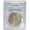 Image 1 : 1880-S MORGAN SILVER DOLLAR, PCGS MS-65  GREAT COLORS