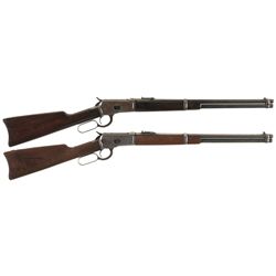 Collector's Lot of Two Antique Winchester Model 1892 Lever Action Carbines -A) First Year Production